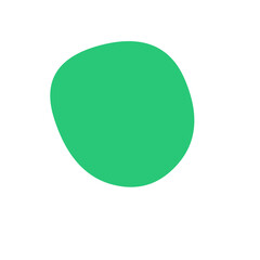 An isolated mint green blob shape with pixelated edges on a solid completely featureless field on transparent background