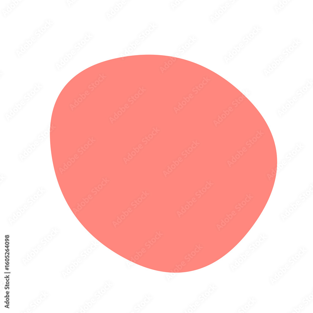 Poster an isolated salmon colored oval shape with pixelated edges on a completely solid background view on 