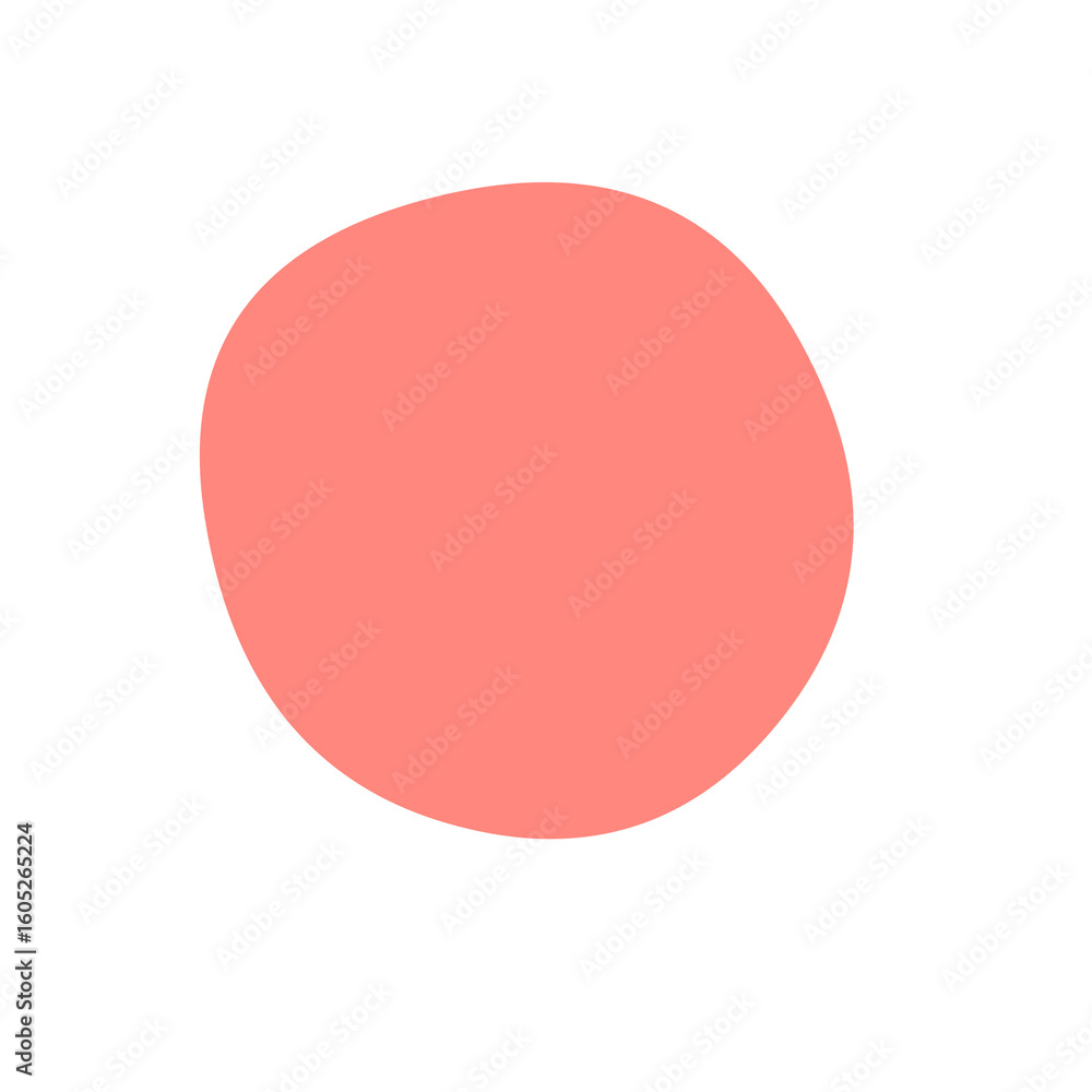 Aufkleber Isolated salmon colored circle with pixelated edges on a featureless solid void surrounding the shape on transparent background