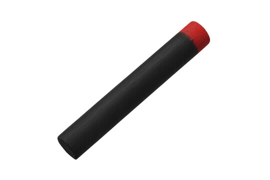 Oil pastel crayon in black and red, resting on transparent background, perfect for artistic expressions