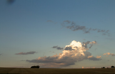 A sunset with clouds