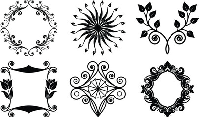 Ornamental Decorative Elements Silhouette