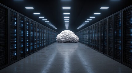 Digital brain in a server room