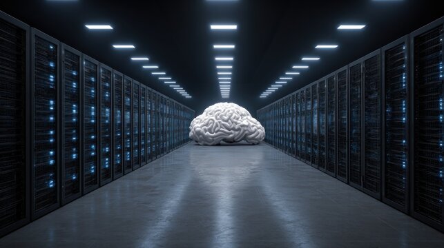 Digital brain in a server room