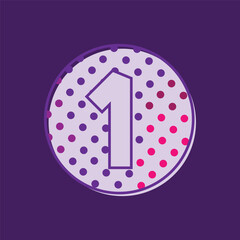 1 One custom mark Number mark 1 number 1 mascot  badge