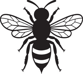 Bee and wasp vector cartoon insect illustration with wings and happy smile