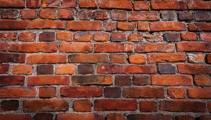 Fototapeta premium rustic red brick wall with textured surface and weathered finish