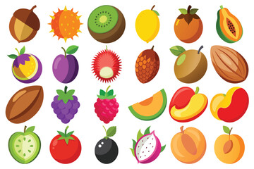 A colorful assortment of fresh fruits and nuts