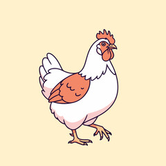 illustration of a chicken or hen. The illustration is a silhouette or outline drawing, with the key features of the bird clearly visible