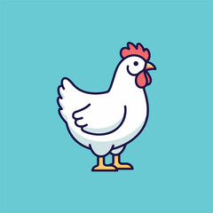 illustration of a chicken or hen. The illustration is a silhouette or outline drawing, with the key features of the bird clearly visible