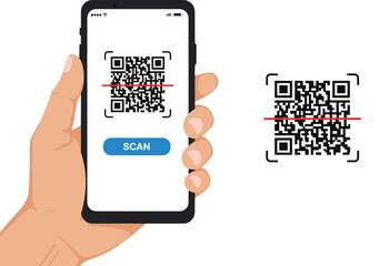 QR code scan, smartphone screen, barcode reader, contactless access, mobile technology, digital convenience, smart device interface, app interaction, red scan line, tech utility