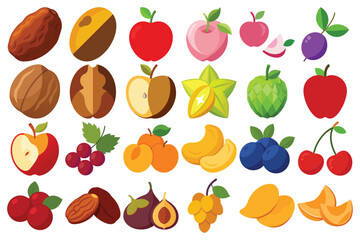 A colorful assortment of fresh fruits and berries