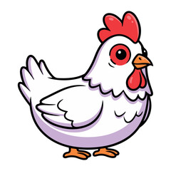 illustration of a chicken or hen. The illustration is a silhouette or outline drawing, with the key features of the bird clearly visible