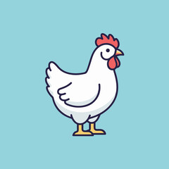 illustration of a chicken or hen. The illustration is a silhouette or outline drawing, with the key features of the bird clearly visible