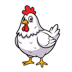 illustration of a chicken or hen. The illustration is a silhouette or outline drawing, with the key features of the bird clearly visible