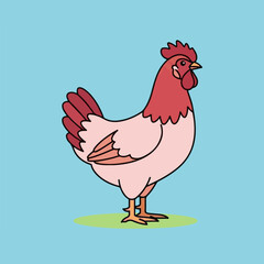illustration of a chicken or hen. The illustration is a silhouette or outline drawing, with the key features of the bird clearly visible