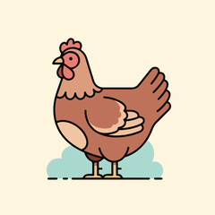 illustration of a chicken or hen. The illustration is a silhouette or outline drawing, with the key features of the bird clearly visible