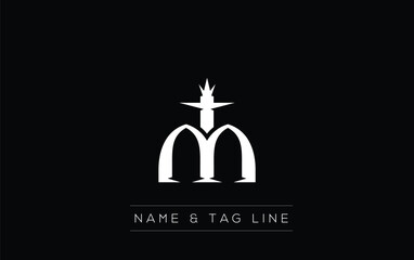 TM logo design. A sophisticated, minimalistic logo design featuring golden stylized typography,  perfect for branding concepts emphasizing luxury, professionalism, and contemporary aesthetics.