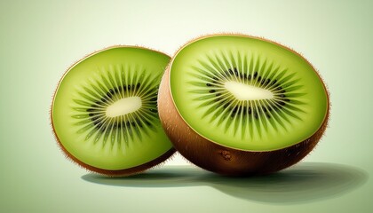 a refreshing kiwi slice illustration inviting healthy snacking in a clean modern style with flat