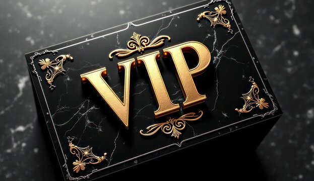 refined gold vip script on stylish black layout