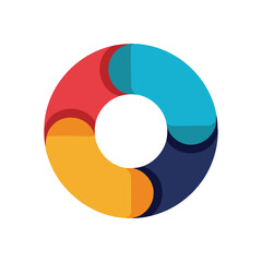 Obraz premium Colorful Process Loop Design. Modern abstract visual representing continuous flow, data analysis, or interconnected stages. Bright shades form a compelling element, symbolizing unity.