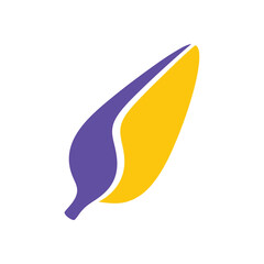 Vibrant Abstract Graphic Element. Striking design with bright golden and rich violet tones. This fluid illustration embodies creativity, energy, and digital transformation.