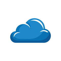 Blue Computing Icon. This modern sky graphic represents data storage, online services, and information technology. Perfect for networks, internet, and futuristic digital concepts.