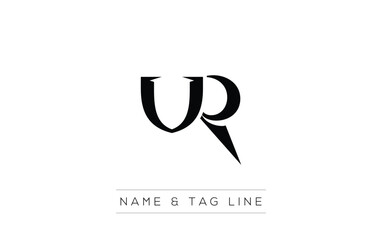 Obraz premium VR logo design. A sophisticated, minimalistic logo design featuring golden stylized typography, perfect for branding concepts emphasizing luxury, professionalism, and contemporary aesthetics.