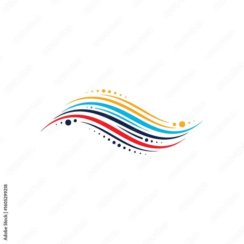 Aufkleber vibrant abstract wave design. a dynamic abstract illustration with curving multicolored strokes and 