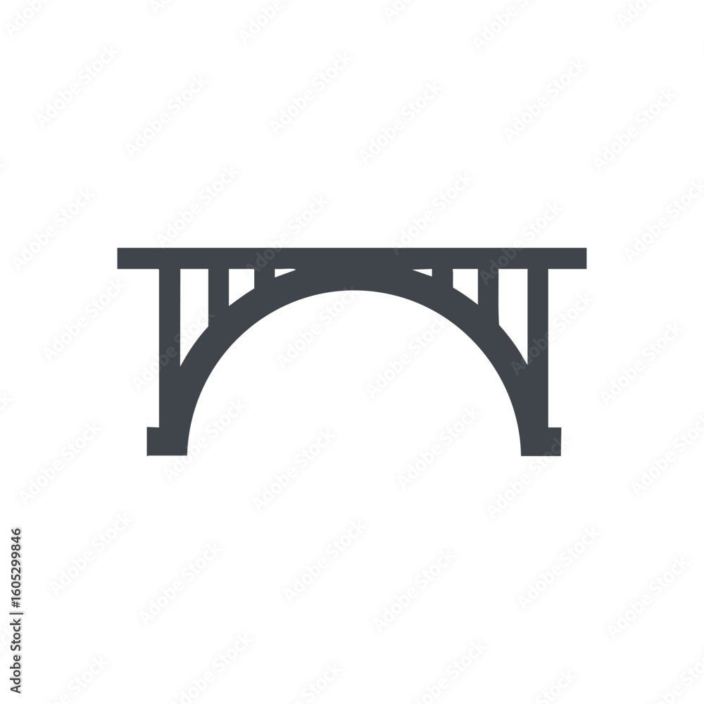 Aufkleber modern bridge arch design. clean vector illustration of a sturdy crossing structure. represents conn