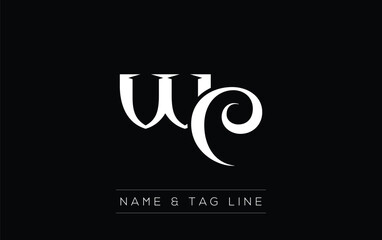 WC logo design. A sophisticated, minimalistic logo design featuring golden stylized typography,  perfect for branding concepts emphasizing luxury, professionalism, and contemporary aesthetics.