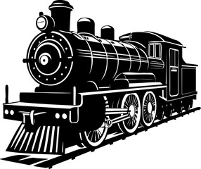 Steam locomotive train vintage transportation railway black silhouette old engine classic train transportation vehicle railroad industrial travel