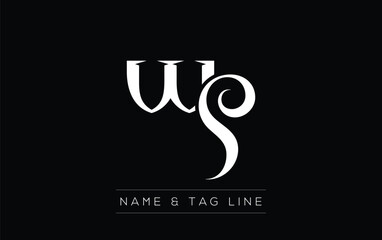 WS logo design. A sophisticated, minimalistic logo design featuring golden stylized typography,  perfect for branding concepts emphasizing luxury, professionalism, and contemporary aesthetics.