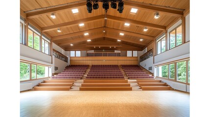 Spacious auditorium with tiered seating