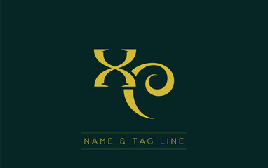 XC logo design. A sophisticated, minimalistic logo design featuring golden stylized typography,  perfect for branding concepts emphasizing luxury, professionalism, and contemporary aesthetics.