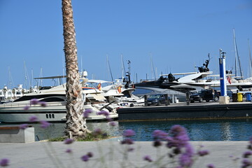 nowoczesne jachty zacumowane w porcie alicante
