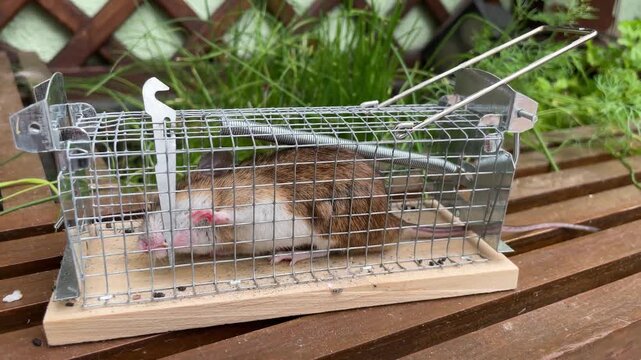 Eine Maus gefangen in einer Lebendfalle.