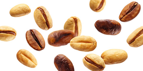 Obraz premium set of flying nuts isolated on white background, png, ai generated. 