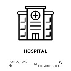 Vector line icon related to hospital. Perfect Line. Editable Stroke.