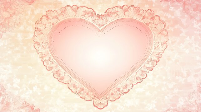Delicate pink heart graphic on pastel background