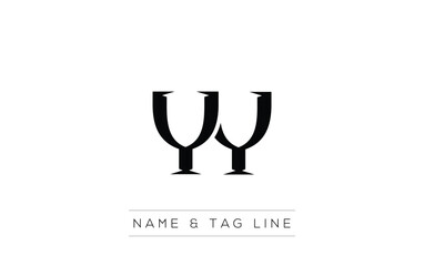 YY logo design. A sophisticated, minimalistic logo design featuring golden stylized typography,  perfect for branding concepts emphasizing luxury, professionalism, and contemporary aesthetics.