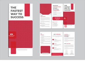 Professional construction trifold brochure design template
