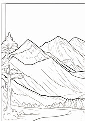 Obraz premium mountain landscape vector illustration