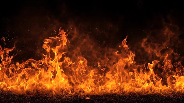 llamas de fuego sobre fondo negro