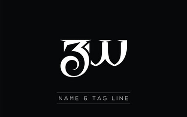 ZW logo design. A sophisticated, minimalistic logo design featuring golden stylized typography,  perfect for branding concepts emphasizing luxury, professionalism, and contemporary aesthetics.