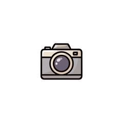 Camera icon logo flat vector design