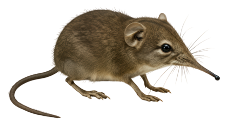 Elephant Shrew (Macroscelididae) PNG with transparent background and elongated snout