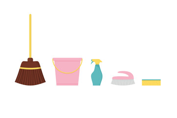Cleaning tools. Vector illustration