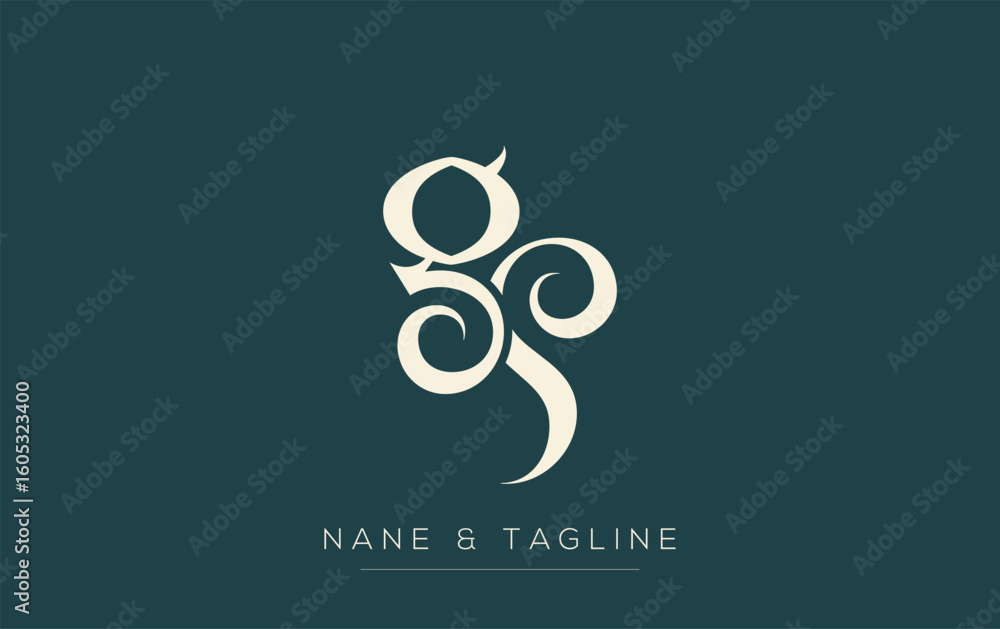 Fototapete gs elegant monogram logo design featuring stylized letters. a sophisticated monogram logo representa