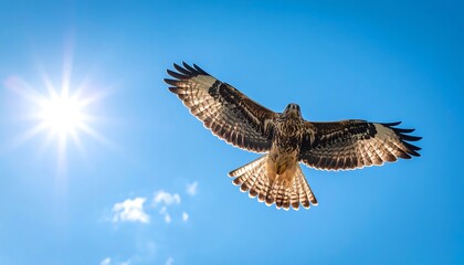 Fototapeta premium Bird soaring in vibrant sky